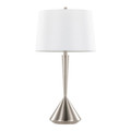 Diva table in Brushed Nickel, White Linen, product view