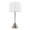 Diva table in Brushed Nickel, White Linen, product view