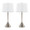Diva table in Brushed Nickel, White Linen, coordinated set view