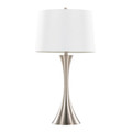 Lenuxe table in Brushed Nickel, White Textured Linen, product view