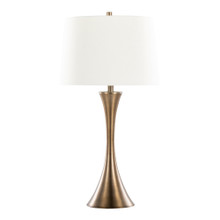 Lenuxe table in Matte Golden Bronze, Off-white Linen, product view