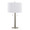 Masters table in Polished Nickel, White Linen, product view