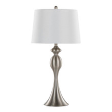Ashland table in Brushed Nickel, White Linen, product view