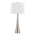 Diana table in Brushed Nickel, White Linen, product view