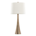 Diana table in Matte Golden Bronze, White Linen, product view