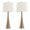 Diana 29" Contemporary Metal Table Lamp in Matte Golden Bronze with White Linen Shade From Grandview Gallery- Set of 2 — pair view