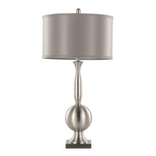 Joan table in Brushed Nickel, Grey Satin, product view