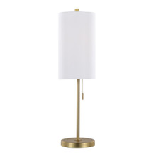 Bounty lighting in Gold Metal, White Linen, product view, featuring metal design