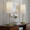 Bounty lighting in Gold Metal, White Linen, featuring metal design