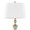 Flint table in Brushed Nickel, White Textured Slub Linen, close-up detail