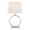 Moon table in White Marble, Gold Metal, White Linen, product view, featuring marble design and metal design