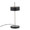 Puck table in Black Metal, Nickel, front view, featuring metal design