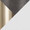 Trophy table in Gold Metal, White Linen, upholstery or finish swatch