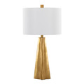 Pompeii 29" Contemporary Polyresin Table Lamp in Gold Polyresin and White Linen — product view (photo 1)