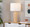 Cylinder table in Ash Wood, Antique Brass, White Linen, featuring wood design