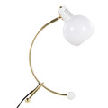 Orb lighting in Gold Metal, White Plastic, side view, featuring metal design