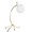 Orb lighting in Gold Metal, White Plastic, back and side view, featuring metal design