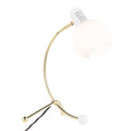 Eileen Contemporary Task Lamp in Gold Metal and White Plastic Shade — product view (photo 1)