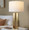 Cosmo 28" Glam Table Lamp in Antique Brass and White Linen From Grandview — lifestyle photo 3