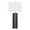 Cosmo 28" Glam Metal Table Lamp in Black Metal and White Linen — rear three-quarter view