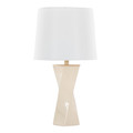 Curvo 27" Glam Ceramic Square Table Lamp in Cream Ceramic and White Shade — product view (photo 1)