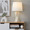 Curvo 27" Glam Ceramic Square Table Lamp in Cream Ceramic and White Shade — lifestyle photo 2