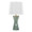 Curvo 27" Glam Ceramic Square Table Lamp in Sage Green Ceramic and White Linen — product view (photo 1)