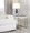 Penelope 22" Contemporary Ceramic Table Lamp with Dark Blue & Silver Ceramic Body and White Shade — lifestyle photo 2