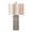 Tania 22" Contemporary Ceramic Table Lamp in Brown and Metallic Brown Ceramic with Champagne Shade — product view (photo 1)