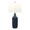 Stella 23" Contemporary Ceramic Table Lamp in Gloss Dark Blue Ceramic with White Shade — product view (photo 2)