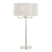 Lily 30" Contemporary Metal Table Lamp in Polished Nickel with Grey Linen Hardback Shade From Grandview Gallery — product view