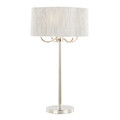 Lily 30" Contemporary Metal Table Lamp in Polished Nickel with Grey Linen Hardback Shade From Grandview Gallery — product view