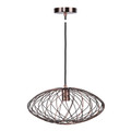 Linx Oval 7.5" Contemporary Metal Pendant Lamp in Antique Copper Bronze From Grandview Gallery — product view