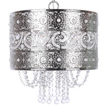 Tangier pendant light in Polished Nickel, Clear Crystal, close-up detail