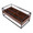Display coffee table in Black Steel, Walnut Wood, Clear Glass, top view, featuring storage and glass top