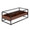 Display Contemporary Coffee Table in Black Metal, Walnut Wood, and Clear Glass — product view