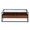 Display Contemporary Coffee Table in Black Metal, Walnut Wood, and Clear Glass — back view