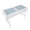 Emery console table in White Steel, White Wood, top view, featuring storage and glass top