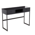 Franklin Contemporary Console Table in Black Metal and Black Wood — product view (photo 1)