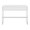 Franklin console table in White Metal, White Wood, back view, featuring storage
