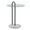 Claire table in White Marble, Black Metal, Clear Glass, product view, featuring glass top