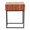Roman end table in Black Metal, Walnut Wood, side view, featuring storage