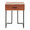 Roman end table in Black Metal, Walnut Wood, front view, featuring storage