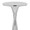 Gemma table in Polished Nickel, close-up detail, featuring glass design and metal design