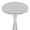 Gemma table in Polished Nickel, close-up detail, featuring glass design and metal design