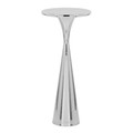 Gemma 22" Contemporary Metal Side Table in Polished Nickel From Grandview Gallery — product view