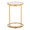 Zenn end table in Gold Metal, Clear Glass, back view, featuring glass top