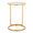 Zenn end table in Gold Metal, Clear Glass, front view, featuring glass top