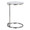 Zenn end table in Stainless Steel, Clear Glass, side view, featuring glass top