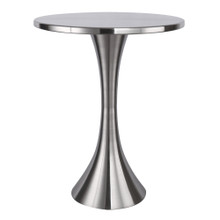 Lenuxe 24" Contemporary Metal Accent Table in Brushed Nickel — product view